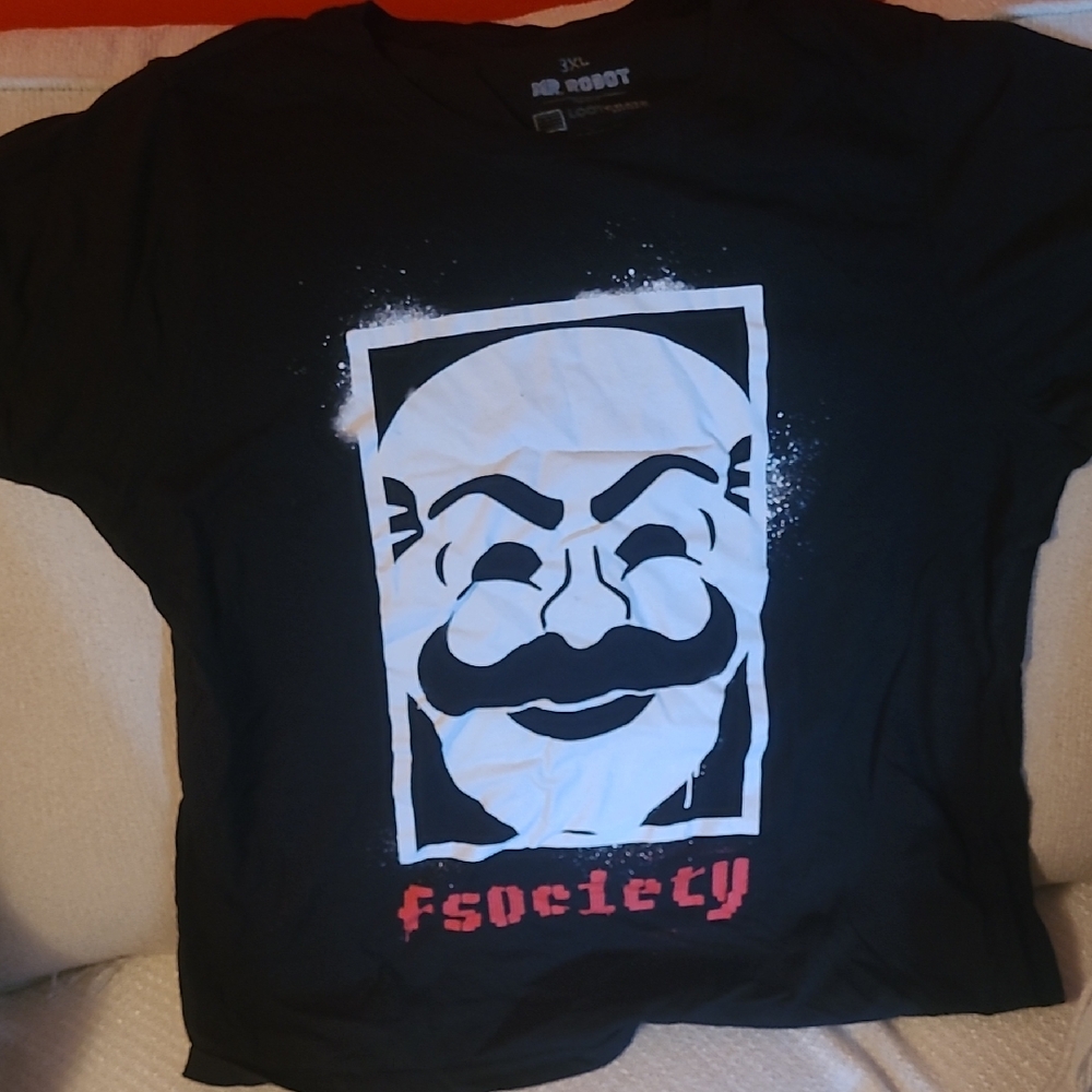 Black Loot Crate Mr. Robot Graphic T-Shirt